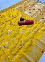 Silk Yellow Festival Wear Weaving Saree